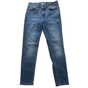 Vigoss Women's Ace High Rise Skinny Jeans Double Button 29 x 28 Medium Wash